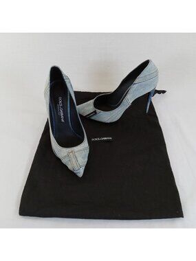 Dolce & Gabbana Blue Patchwork Denim Pump Heels SIZE 36 US 6 Dust Bag